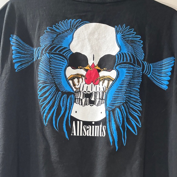 All Saints Black Tee with Skull Design - Picture 5 of 5